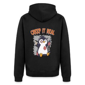 Mignon Halloween Fantôme Halloween - Veste à capuche bio Premium Unisexe - noir - Dos - Nico (187cm)