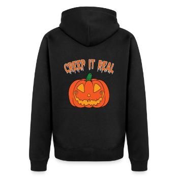 Mignon Halloween Fantôme Halloween - Veste à capuche bio Premium Unisexe - noir - Dos - Nico (187cm)