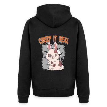 Mignon Halloween Fantôme Halloween - Veste à capuche bio Premium Unisexe - noir - Dos - Nico (187cm)