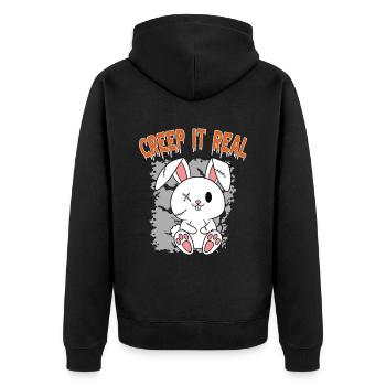 Mignon Halloween Fantôme Halloween - Veste à capuche bio Premium Unisexe - noir - Dos - Nico (187cm)
