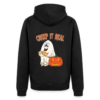 Mignon Halloween Fantôme Halloween - Veste à capuche bio Premium Unisexe - noir - Dos - Nico (187cm)