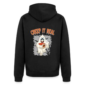 Mignon Halloween Fantôme Halloween - Veste à capuche bio Premium Unisexe - noir - Dos - Nico (187cm)