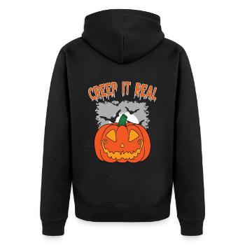 Mignon Halloween Fantôme Halloween - Veste à capuche bio Premium Unisexe - noir - Dos - Nico (187cm)