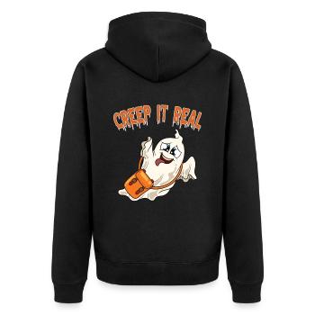 Mignon Halloween Fantôme Halloween - Veste à capuche bio Premium Unisexe - noir - Dos - Nico (187cm)