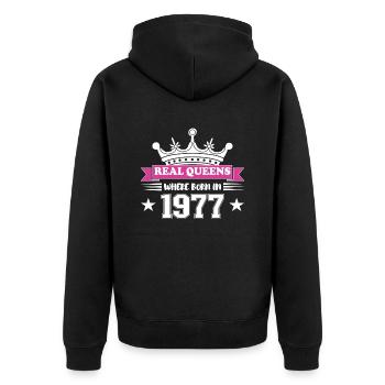 De vraies reines sont nées en 1977 Anniversaire - Veste à capuche bio Premium Unisexe - noir - Dos - Nico (187cm)