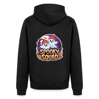 Halloween Spooky Squad fantôme avec chapeau - Veste à capuche bio Premium Unisexe - noir - Dos - Nico (187cm)