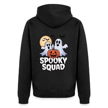 Halloween Spooky Squad fantôme avec chapeau - Veste à capuche bio Premium Unisexe - noir - Dos - Nico (187cm)