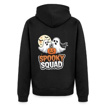 Halloween Spooky Squad fantôme avec chapeau - Veste à capuche bio Premium Unisexe - noir - Dos - Nico (187cm)