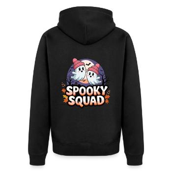 Halloween Spooky Squad fantôme avec chapeau - Veste à capuche bio Premium Unisexe - noir - Dos - Nico (187cm)