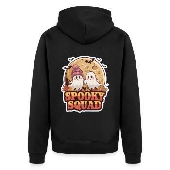 Halloween Spooky Squad fantôme avec chapeau - Veste à capuche bio Premium Unisexe - noir - Dos - Nico (187cm)
