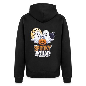 Halloween Spooky Squad fantôme avec chapeau - Veste à capuche bio Premium Unisexe - noir - Dos - Nico (187cm)