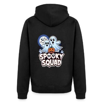 Halloween Spooky Squad fantôme avec chapeau - Veste à capuche bio Premium Unisexe - noir - Dos - Nico (187cm)