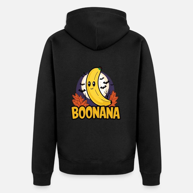 Halloween Boonana Halloween Fantôme - Veste à capuche bio Premium Unisexe - noir