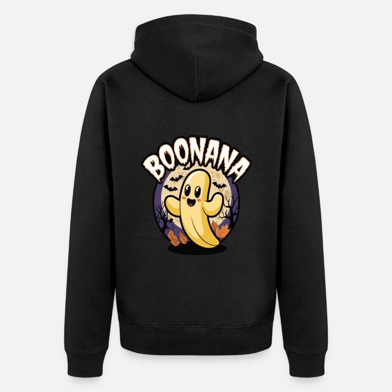 Halloween Boonana Halloween Fantôme - Veste à capuche bio Premium Unisexe - noir