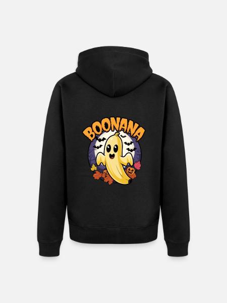 Halloween Boonana Halloween Geist - Unisex Premium Bio Zip Hoodie - Schwarz