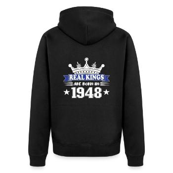 Cadeau d’anniversaire 1948 Millésime 1948 - Veste à capuche bio Premium Unisexe - noir - Dos - Nico (187cm)