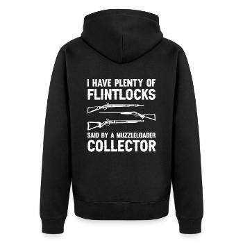 Vorderlader Muzzleloader Muzzle Loading - Unisex Premium Bio Zip Hoodie - Schwarz - Hinten - Nico (187cm)