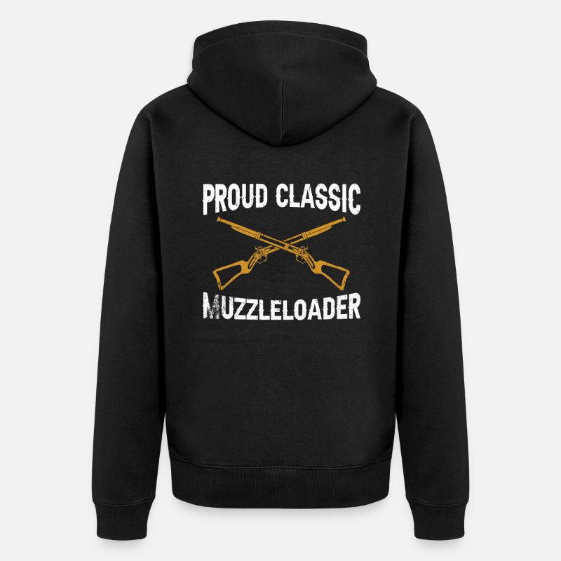 Vorderlader Muzzleloader Muzzle Loading - Unisex Premium Bio Zip Hoodie - Schwarz