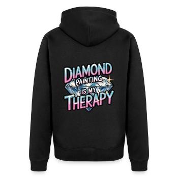 Diamond Painting Diamond Painter - Unisex Premium Bio Zip Hoodie - Schwarz - Hinten - Nico (187cm)