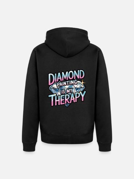Diamond Painting Diamond Painter - Unisex Premium Organic Zip Hoodie - black