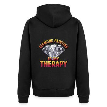 Diamond Painting Diamond Painter - Unisex Premium Bio Zip Hoodie - Schwarz - Hinten - Nico (187cm)