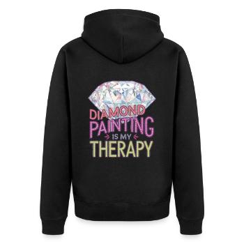Diamond Painting Diamond Painter - Unisex Premium Bio Zip Hoodie - Schwarz - Hinten - Nico (187cm)