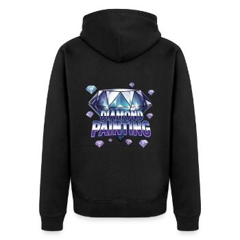 Diamond Painting Diamond Painter - Unisex Premium Bio Zip Hoodie - Schwarz - Hinten - Nico (187cm)