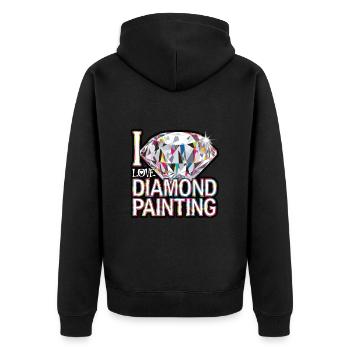 Diamond Painting Diamond Painter - Unisex Premium Bio Zip Hoodie - Schwarz - Hinten - Nico (187cm)