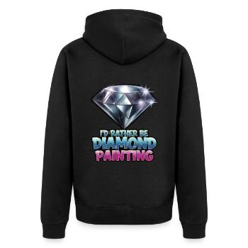 Diamond Painting Diamond Painter - Unisex Premium Bio Zip Hoodie - Schwarz - Hinten - Nico (187cm)