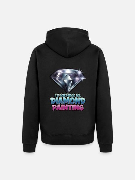 Diamond Painting Diamond Painter - Unisex Premium Organic Zip Hoodie - black