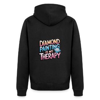Diamond Painting Diamond Painter - Unisex Premium Bio Zip Hoodie - Schwarz - Hinten - Nico (187cm)