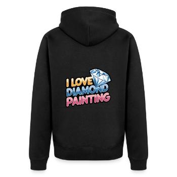 Diamond Painting Diamond Painter - Unisex Premium Bio Zip Hoodie - Schwarz - Hinten - Nico (187cm)