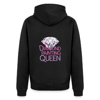 Diamond Painting Diamond Painter - Unisex Premium Bio Zip Hoodie - Schwarz - Hinten - Nico (187cm)