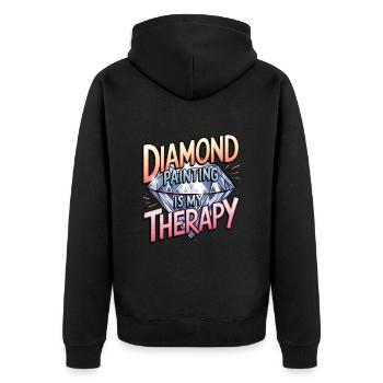 Diamond Painting Diamond Painter - Unisex Premium Bio Zip Hoodie - Schwarz - Hinten - Nico (187cm)