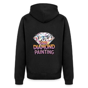 Diamond Painting Diamond Painter - Unisex Premium Bio Zip Hoodie - Schwarz - Hinten - Nico (187cm)