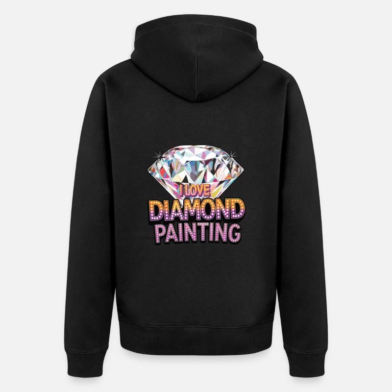 Peinture au diamant Diamond Painter - Veste à capuche bio Premium Unisexe - noir