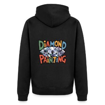 Diamond Painting Diamond Painter - Unisex Premium Bio Zip Hoodie - Schwarz - Hinten - Nico (187cm)