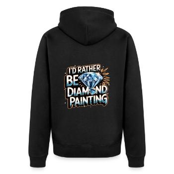 Diamond Painting Diamond Painter - Unisex Premium Bio Zip Hoodie - Schwarz - Hinten - Nico (187cm)