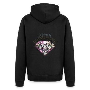Diamond Painting Diamond Painter - Unisex Premium Bio Zip Hoodie - Schwarz - Hinten - Nico (187cm)