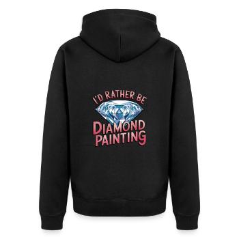 Diamond Painting Diamond Painter - Unisex Premium Bio Zip Hoodie - Schwarz - Hinten - Nico (187cm)