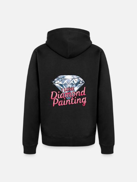 Diamond Painting Diamond Painter - Unisex Premium Organic Zip Hoodie - black