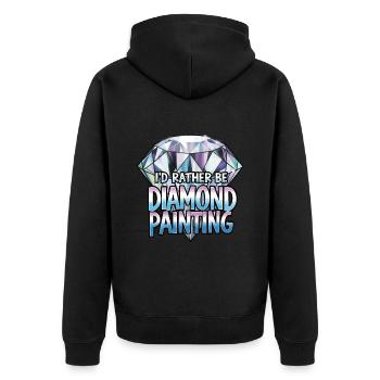 Diamond Painting Diamond Painter - Unisex Premium Bio Zip Hoodie - Schwarz - Hinten - Nico (187cm)