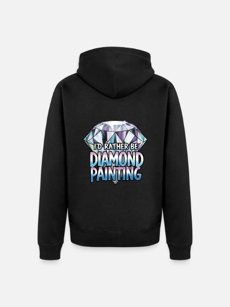 Diamond Painting Diamond Painter - Unisex Premium Organic Zip Hoodie - black