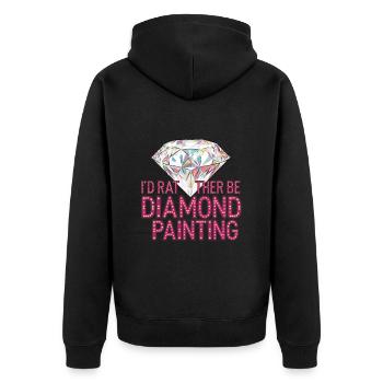 Diamond Painting Diamond Painter - Unisex Premium Bio Zip Hoodie - Schwarz - Hinten - Nico (187cm)