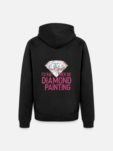 Diamond Painting Diamond Painter - Unisex Premium Organic Zip Hoodie - black