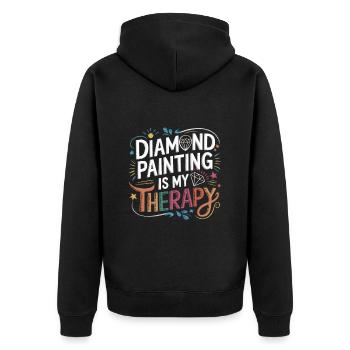 Diamond Painting Diamond Painter - Unisex Premium Bio Zip Hoodie - Schwarz - Hinten - Nico (187cm)