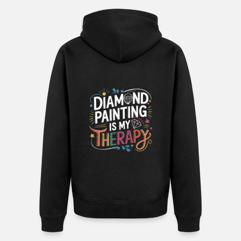 Diamond Painting Diamond Painter - Unisex Premium Bio Zip Hoodie - Schwarz
