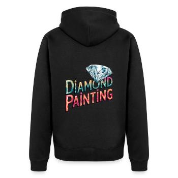 Diamond Painting Diamond Painter - Unisex Premium Bio Zip Hoodie - Schwarz - Hinten - Nico (187cm)