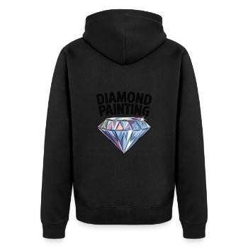 Diamond Painting Diamond Painter - Unisex Premium Bio Zip Hoodie - Schwarz - Hinten - Nico (187cm)