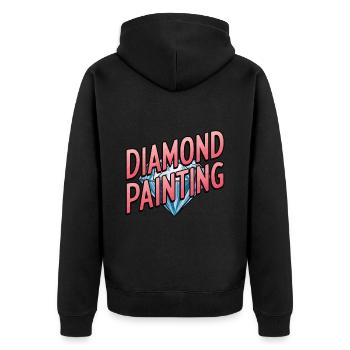 Diamond Painting Diamond Painter - Unisex Premium Bio Zip Hoodie - Schwarz - Hinten - Nico (187cm)